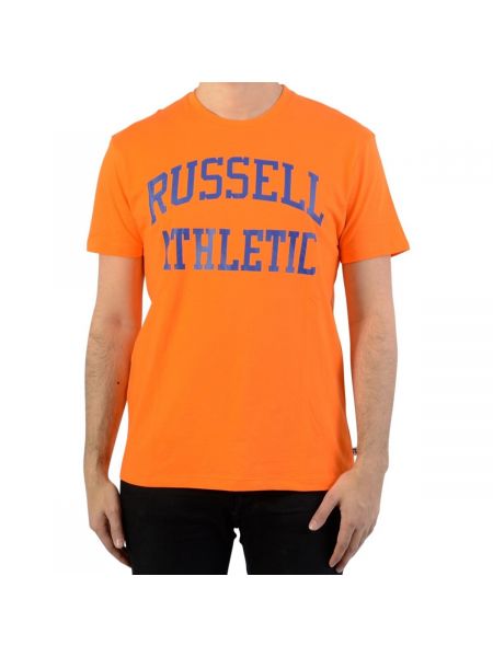 Pomarańczowa koszulka z krótkim rękawem Russell Athletic
