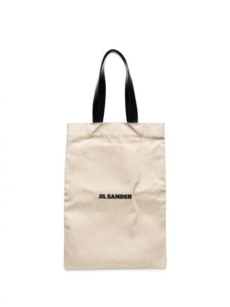 Τσάντα shopper με σχέδιο Jil Sander λευκό