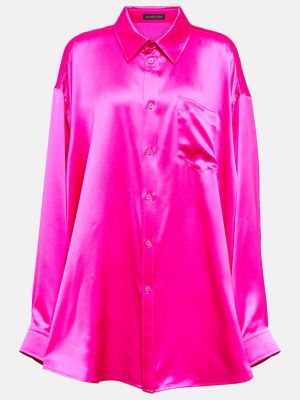 Шелковая рубашка Balenciaga розовая