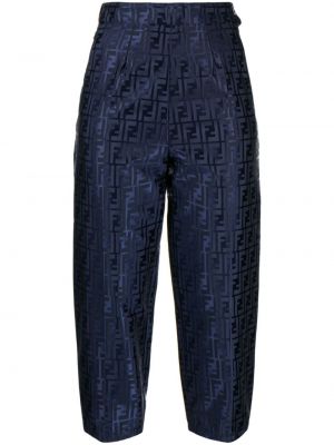 Spodnie z nadrukiem Fendi Pre-owned niebieskie
