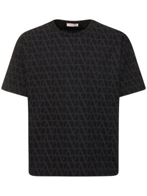 T-shirt aus baumwoll Valentino schwarz