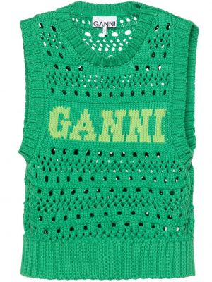Zelená žakárová vesta Ganni