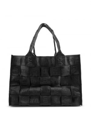 Плетени шопинг чанта Supreme черно