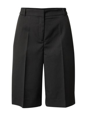Viskózové nohavice s vysokým pásom na zips Esprit - čierna