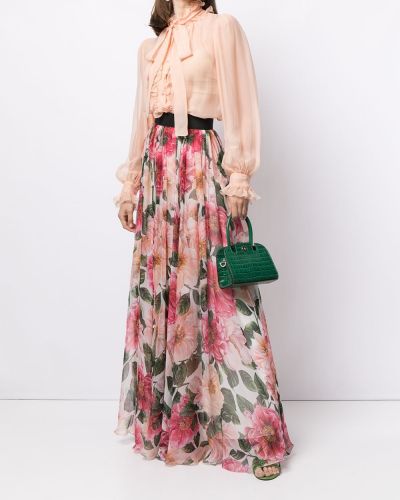 Falda de flores con estampado Dolce & Gabbana rosa
