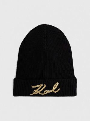 Кашмирена шапка Karl Lagerfeld черно