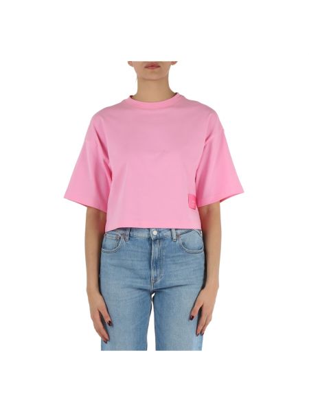 Koszulka bawełniana Replay różowa