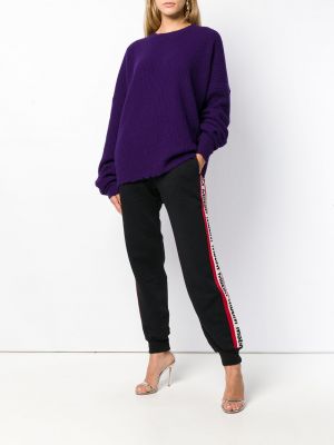 Oversize distressed pullover mit rundem ausschnitt Unravel Project lila