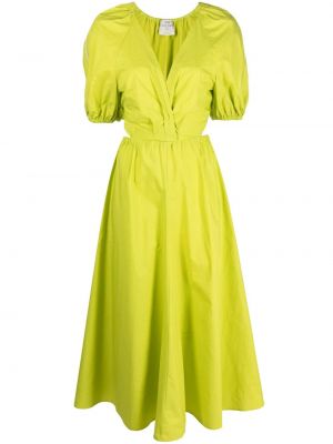 Βαμβακερή μίντι φόρεμα Forte_forte πράσινο