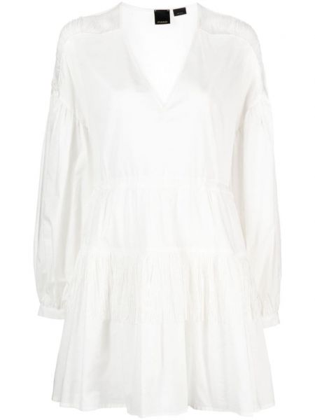Mini šaty s třásněmi Pinko bílé