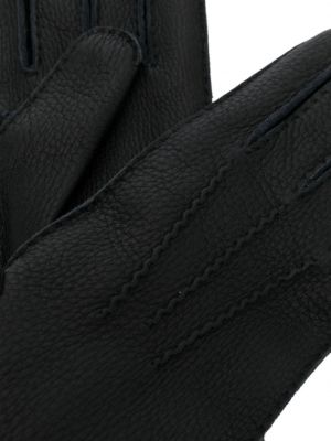 Rękawiczki skórzane Brioni czarne