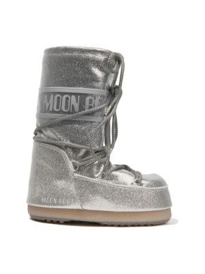 Botki zimowe Moon Boot srebrne