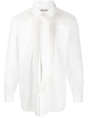 Памучна риза с панделка Saint Laurent бяло