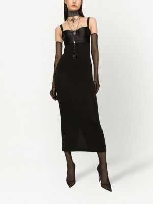 Přiléhavé koktejlové šaty Dolce & Gabbana černé