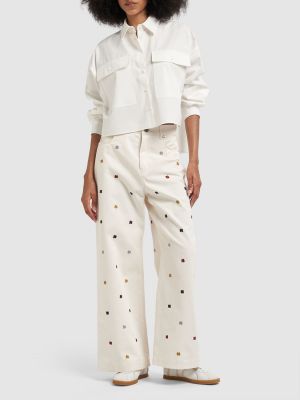 Haftowane jeansy relaxed fit Weekend Max Mara