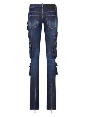 Skinny džíny s nízkým pasem Dsquared2 modré