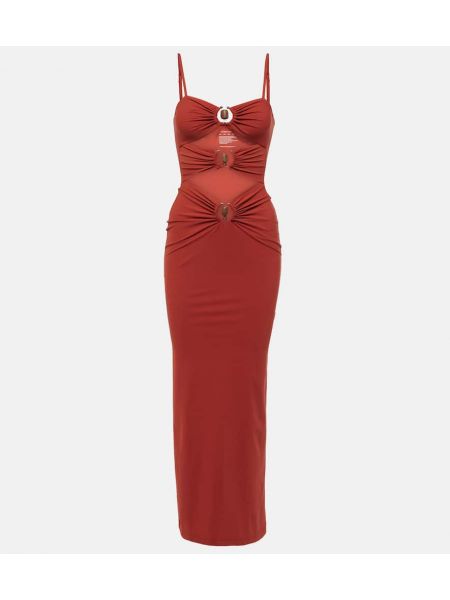 Robe longue en cristal Christopher Esber rouge