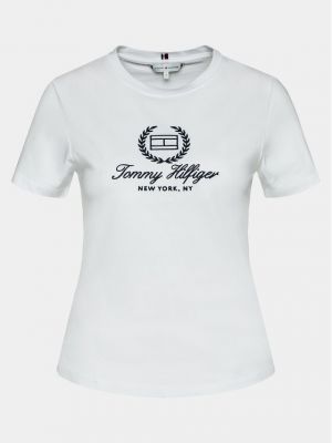 Slim fit tričko Tommy Hilfiger bílé