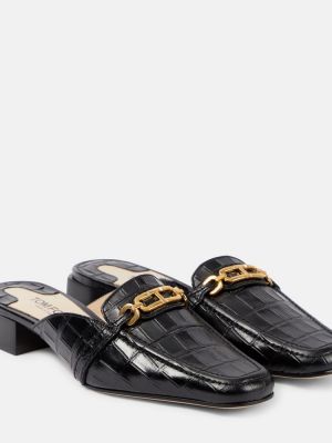 Papuci de casă din piele Tom Ford negru