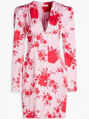 Атласное платье мини в цветочек с принтом Philosophy Di Lorenzo Serafini розовое