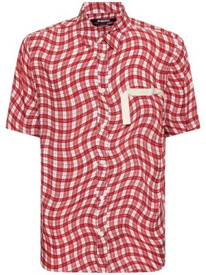 Camisa de viscosa con estampado Jacquemus rojo