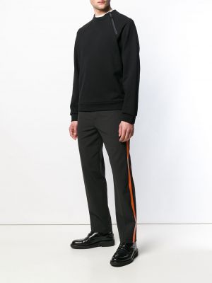Pruhované rovné kalhoty Helmut Lang šedé