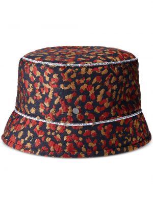 Jacquard mütze mit leopardenmuster Maison Michel blau