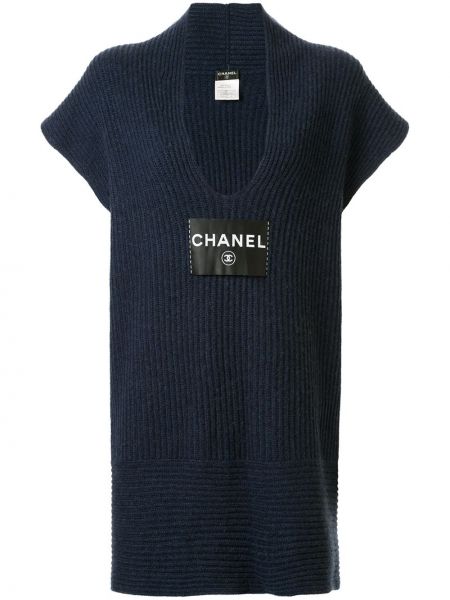 Vestido de punto Chanel Pre-owned azul