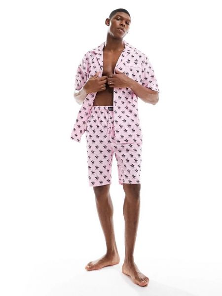 Пижама с принтом Polo Ralph Lauren розовая