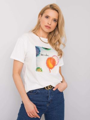 Μπλούζα με παγιέτες Fashionhunters λευκό