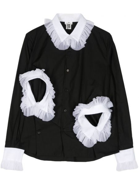 Bavlnená košeľa s volánmi Noir Kei Ninomiya čierna