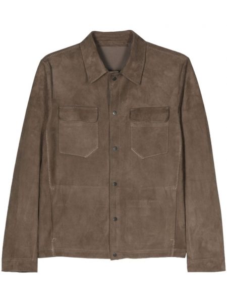 Veste de cuir Salvatore Santoro marron