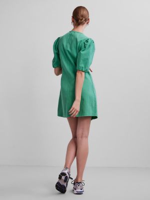 Džinsinė suknelė Pieces žalia