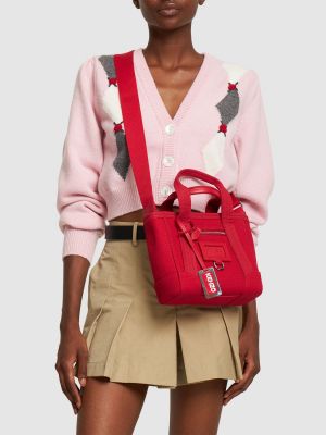 Bombažna nakupovalna torba Kenzo Paris rdeča