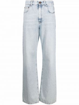 Høy midje straight jeans Brunello Cucinelli blå