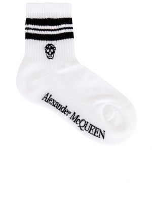Носки Alexander Mcqueen Skull Stripe, White & Black