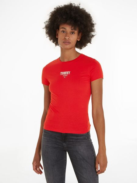 Camiseta slim fit manga corta Tommy Jeans rojo