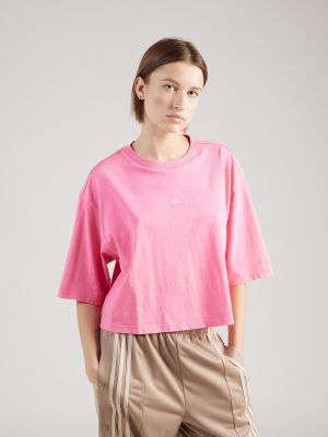 Tricou din bumbac din fleece cu croială lejeră Adidas roz