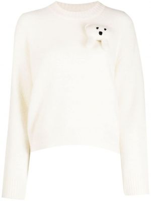 Пуловер с кръгло деколте Mira Mikati бяло