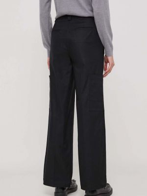 Pantaloni cargo cu talie înaltă United Colors Of Benetton negru
