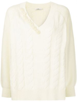 Пуловер с перли B+ab бяло