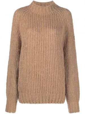 Вълнен пуловер Moncler Grenoble кафяво
