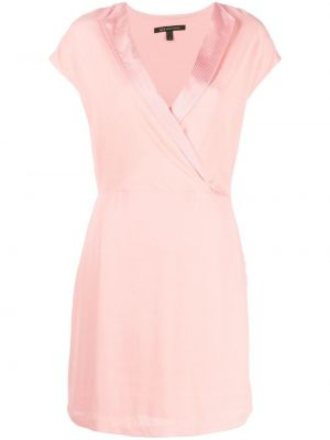 Ριγέ φόρεμα με λαιμόκοψη v Armani Exchange ροζ