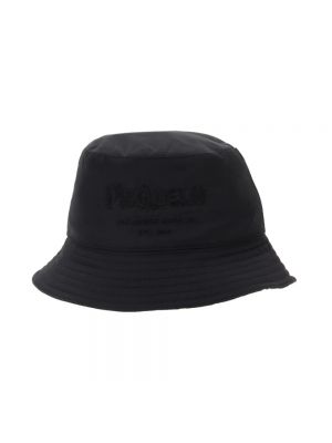 Wodoodporny kapelusz Alexander Mcqueen czarny