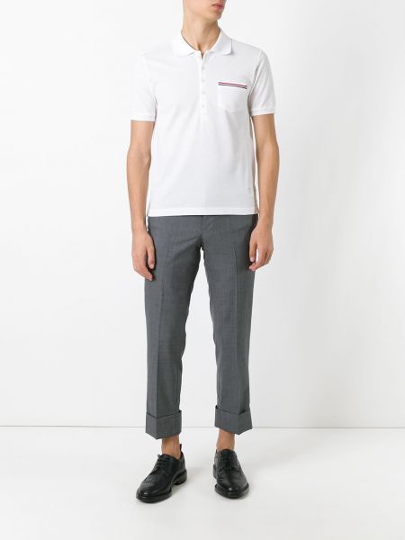 Polo krekls ar kabatām Thom Browne balts