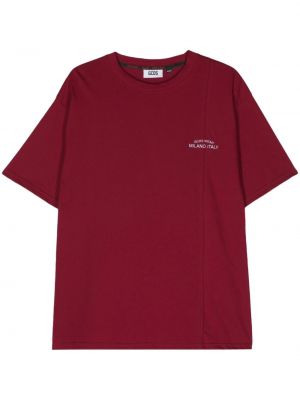 Medvilninis siuvinėtas marškinėliai Gcds raudona