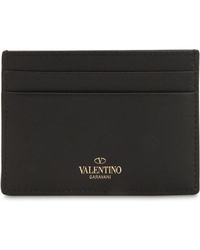 Кожено портмоне Valentino Garavani черно
