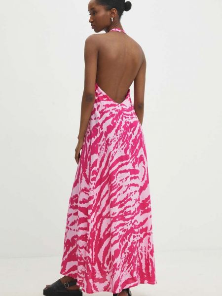 Sukienka długa oversize Answear Lab różowa