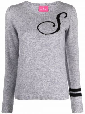 Długi sweter z kaszmiru w paski z długim rękawem Dee Ocleppo - сzarny