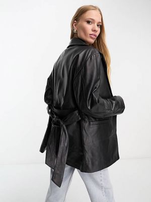 Куртка с поясом Asos черная
